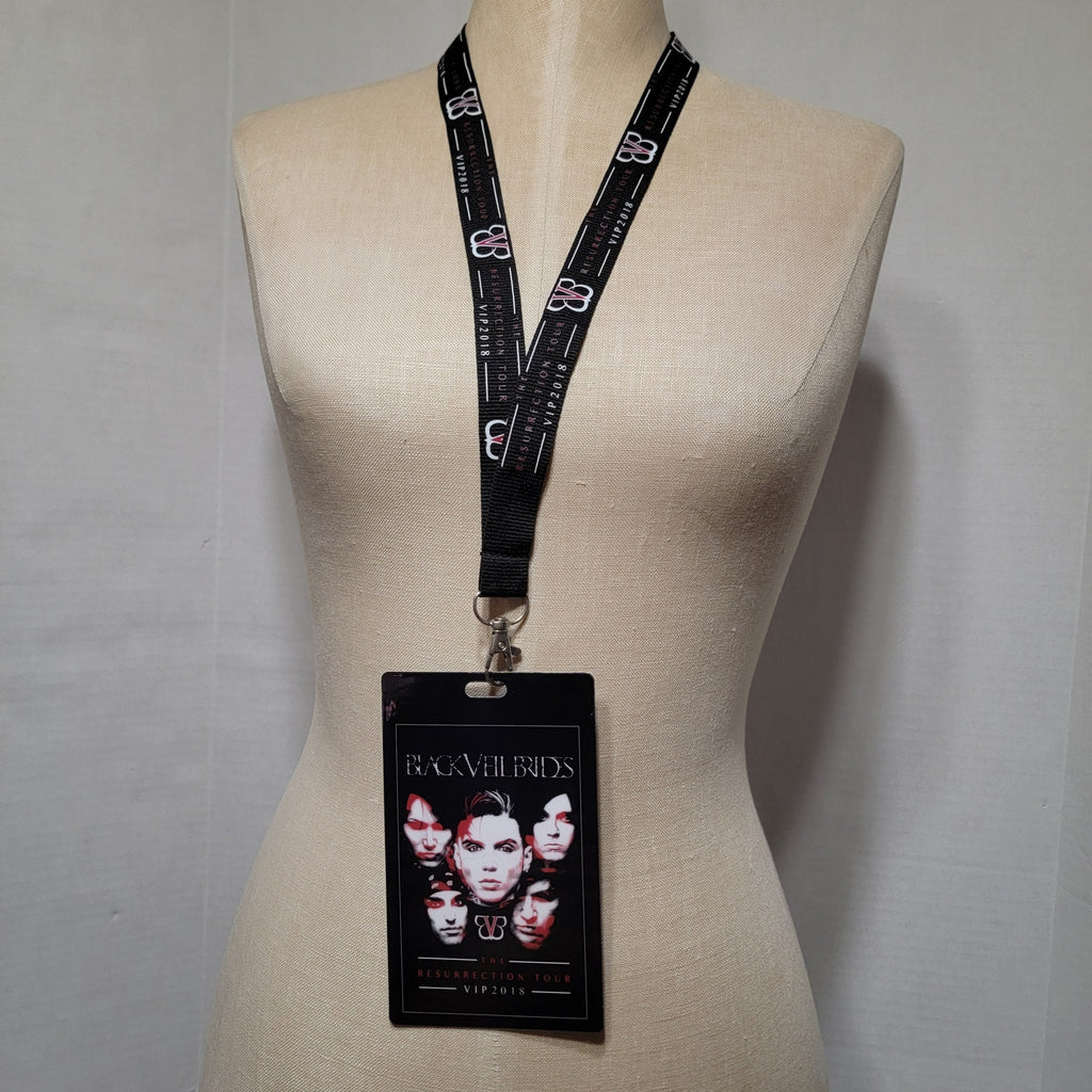 Black Veil Brides Laminated Pass 2018 Resurrection Tour w/ Lanyard