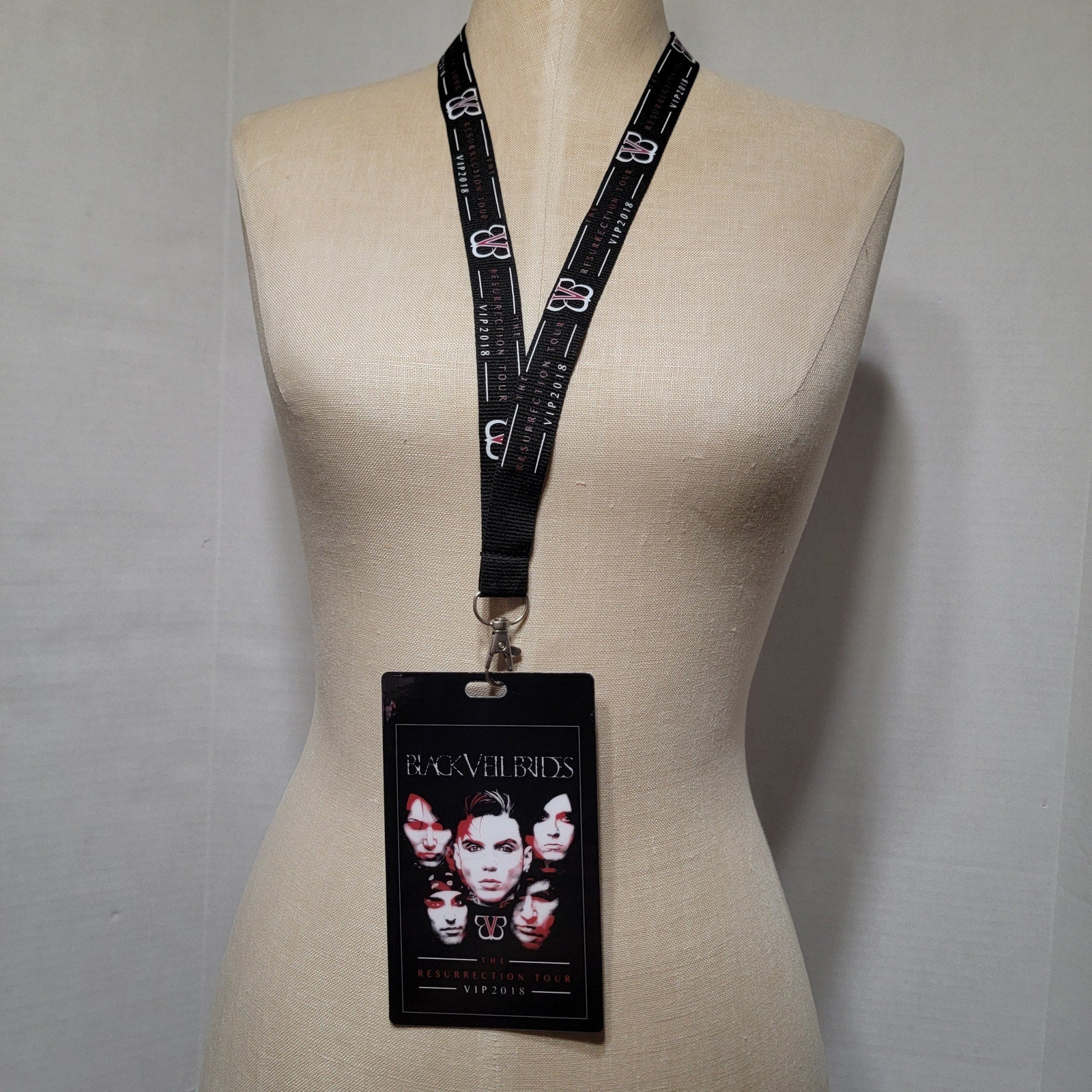 Black Veil Brides Laminated Pass 2018 Resurrection Tour w/ Lanyard