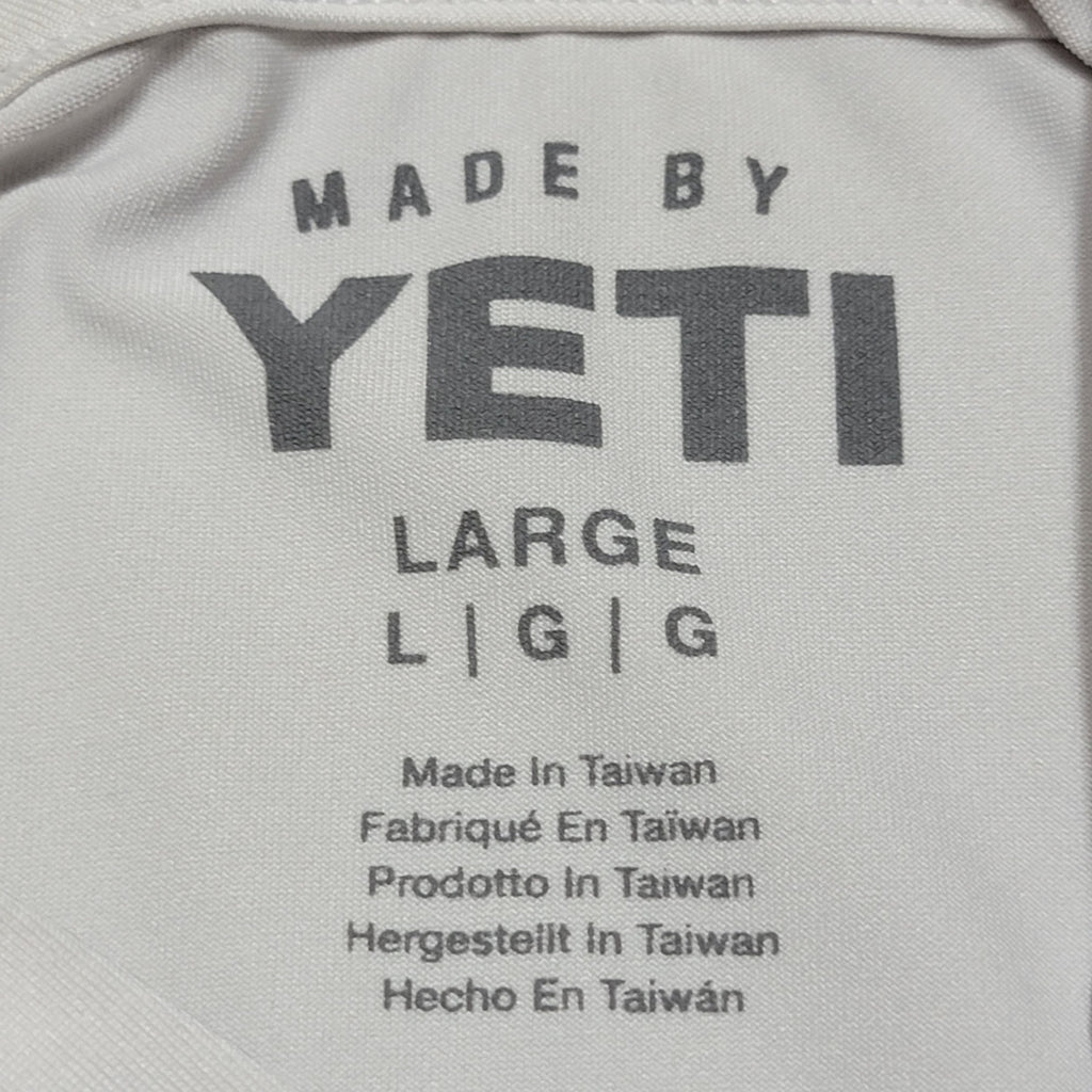 Yeti LS White Hooded Unisex Sunshirt - Size Large