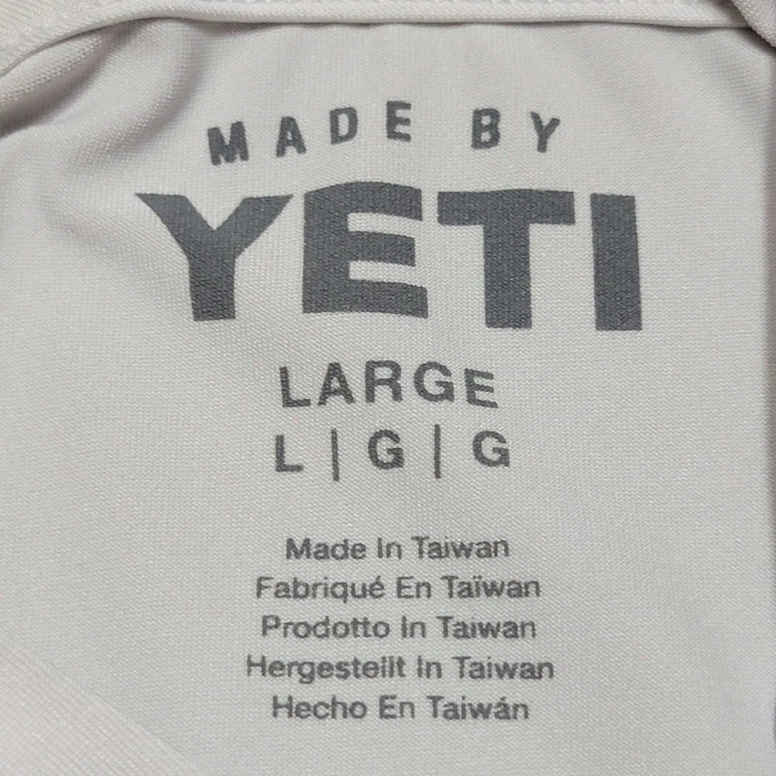Yeti LS White Hooded Unisex Sunshirt - Size Large