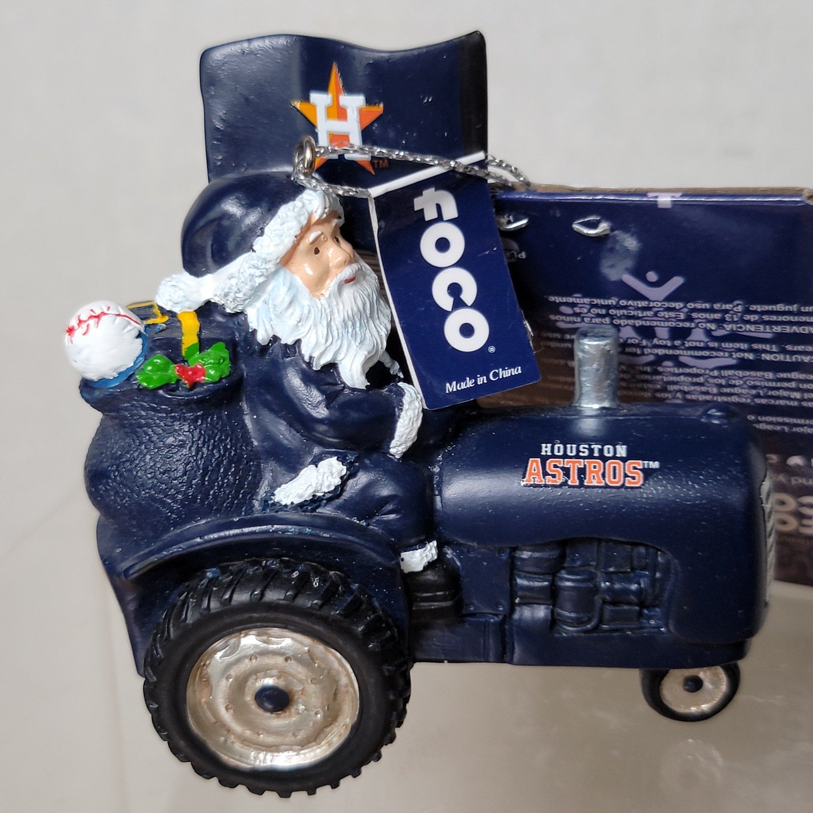 MLB Houston Astros Christmas Ornament Santa on a Tractor - NWT