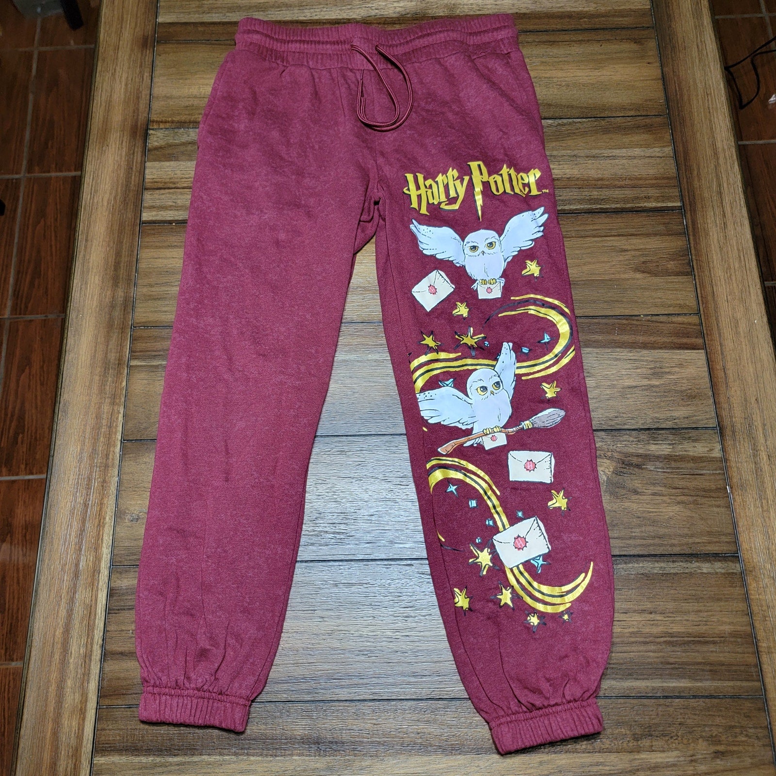 Harry Potter Burgundy Graphic Sweatpants - Size Small