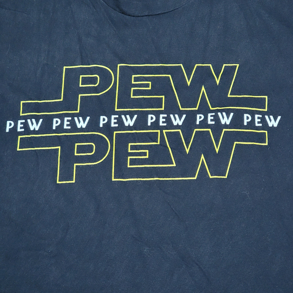 Star Wars Black Unisex Tee (Gildan) "Pew Pew Pew" - Size Medium