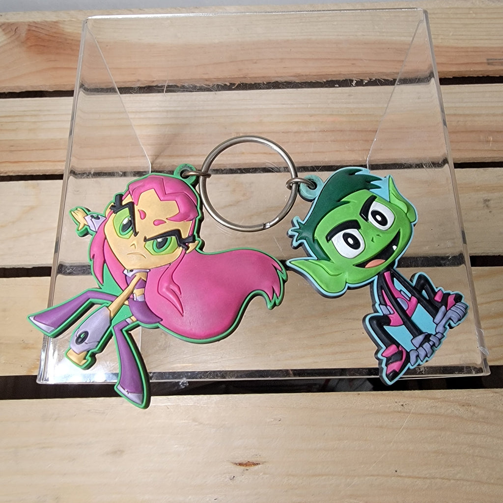Teen Titan Go! Soft PVC Keychain Starfire & Beast Boy