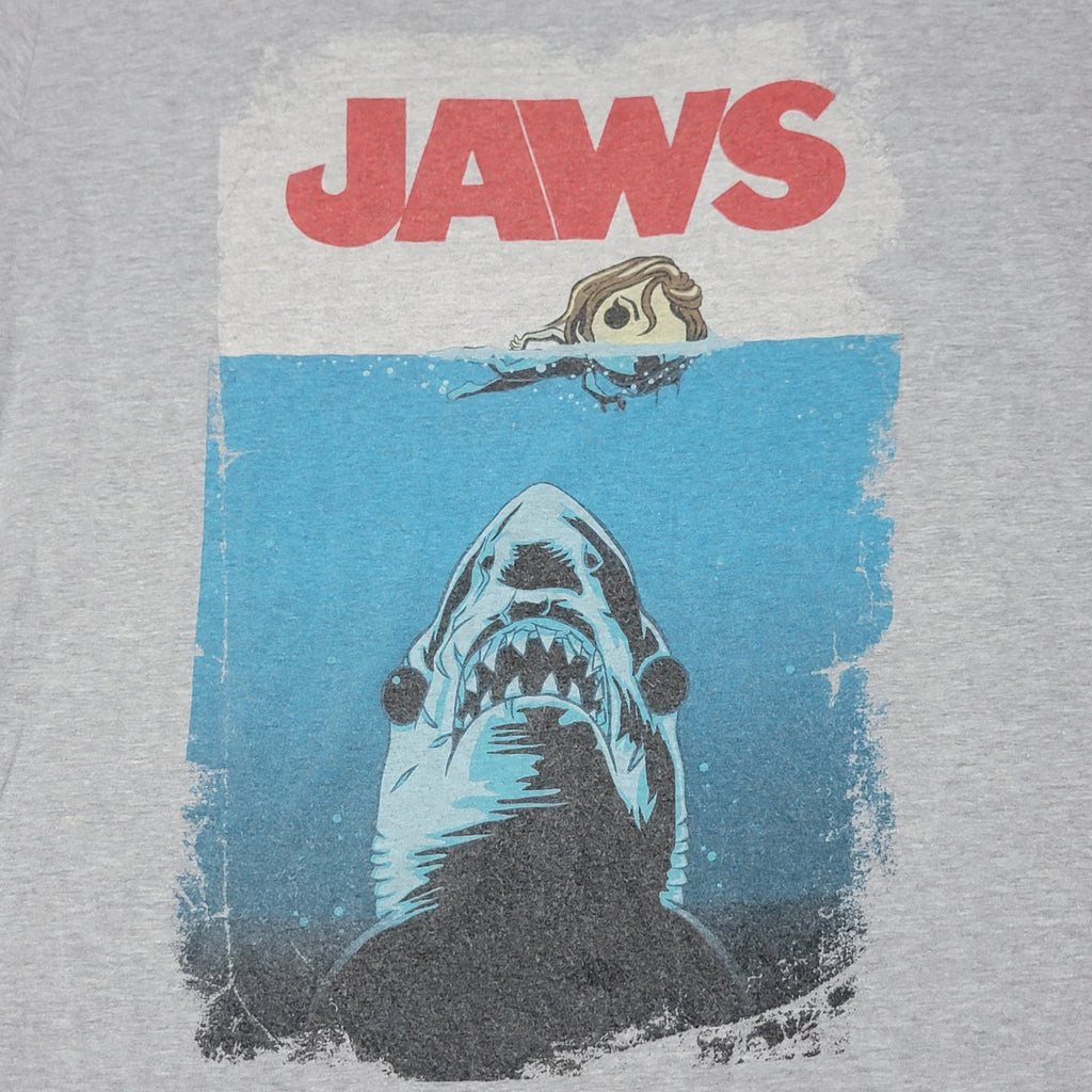 Pop! Tees Jaws Grey Unisex Tee Iconic Cover - Size Medium