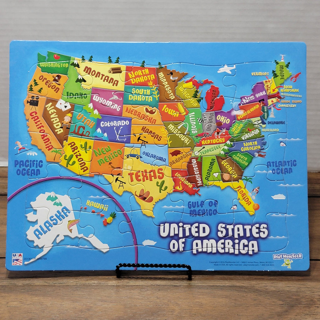 Set of 4 Play Monster 11" x 14" Kid Puzzles: Farm, Transportation, Pirates, USA