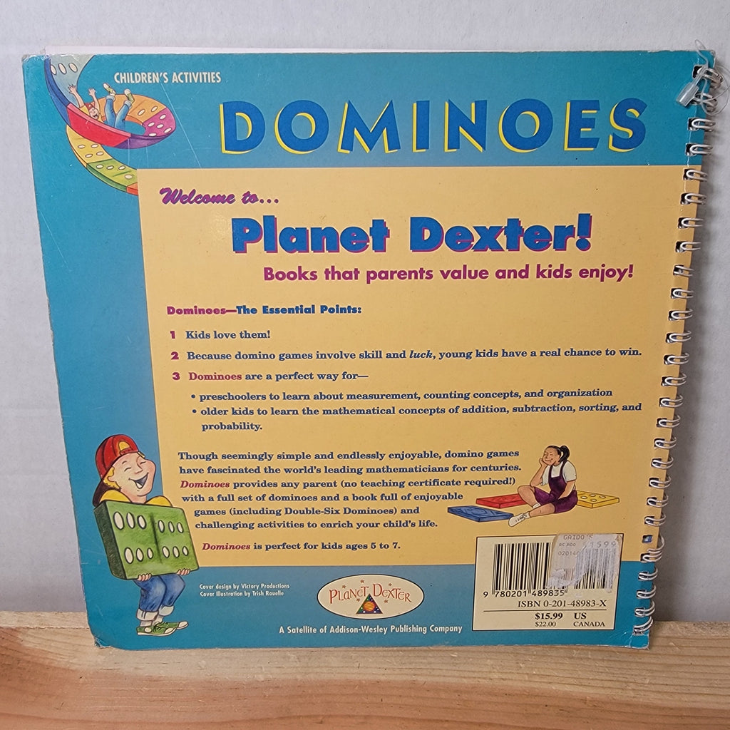 VINTAGE BOOK Dominoes, A Planet Dexter, Jr. Book (1996) (spiral bound)