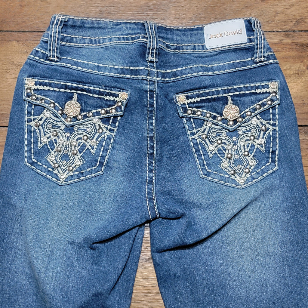 Jack David Straight Denim Jeans w/ Studs and Bling - Size 1