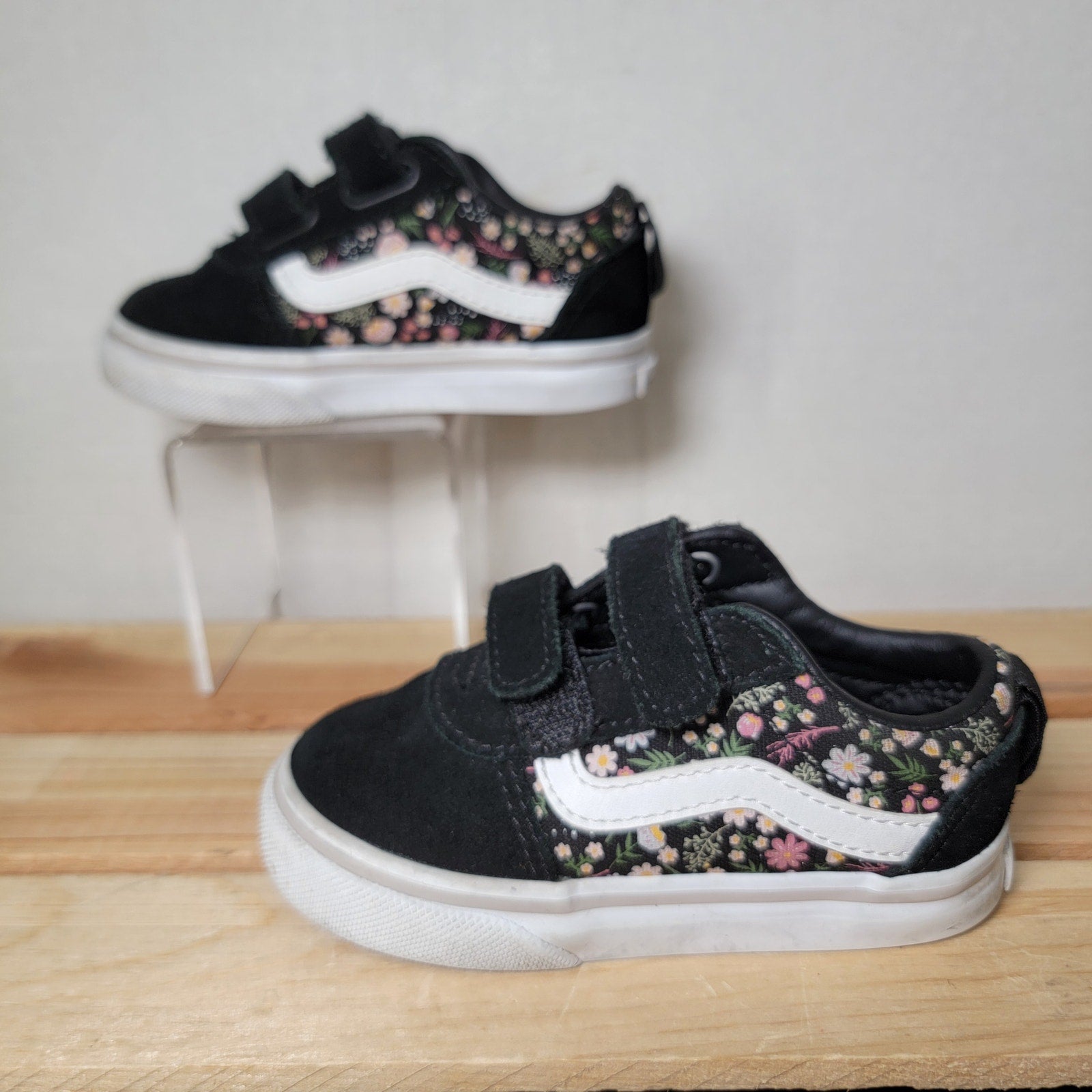 VANS Ward V Toddler Fall Floral Black Shoes - Size Toddler 6