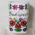 Square Shot Glass Budapest, Hungary w/ Flowers