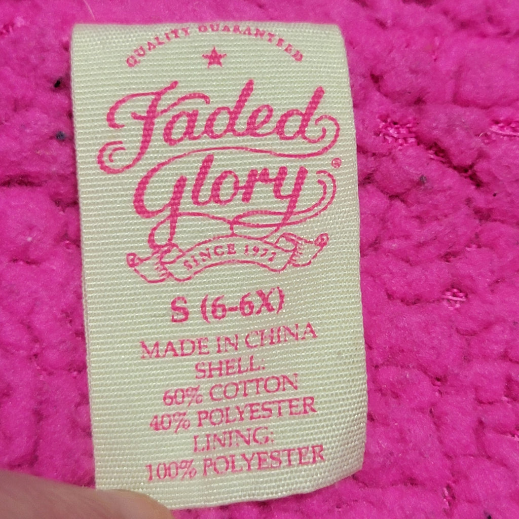 Faded Glory Pink Camo Hooded Sherpa Lined Jacket - Size Small (6/6x)