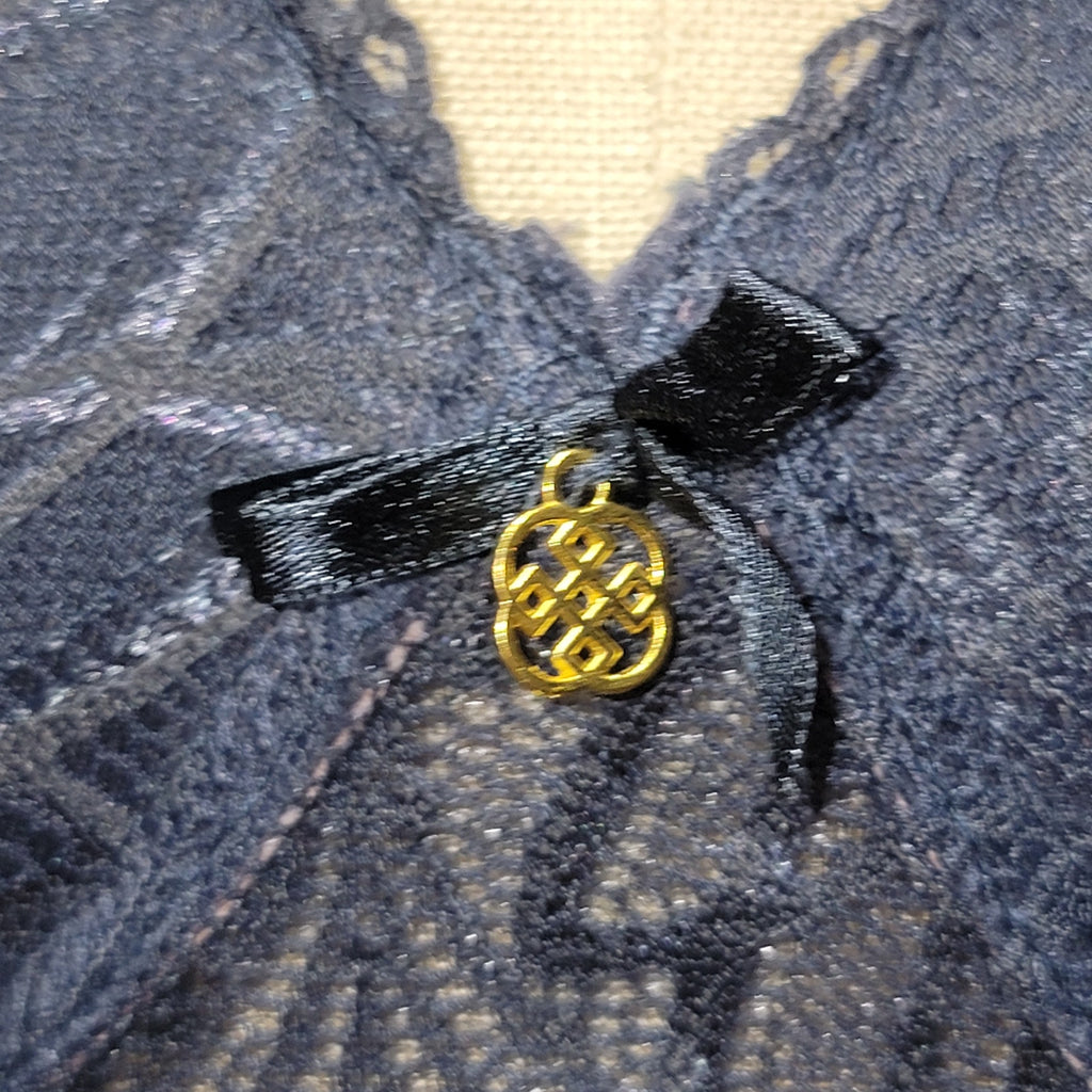 Daisy Fuentes Dark Navy Lace Sheer Babydoll Lingerie - Size 2X