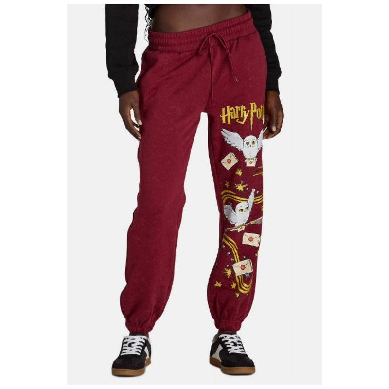 Harry Potter Burgundy Graphic Sweatpants - Size Small