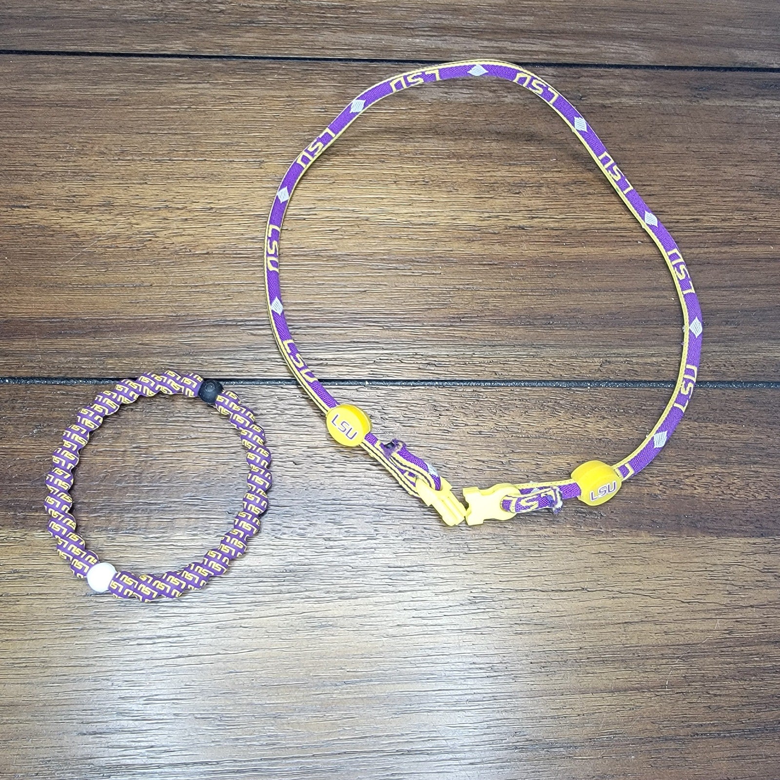 Set of 3 LSU Accessories: Lanyard, Bracelet & Sunglasses Holder