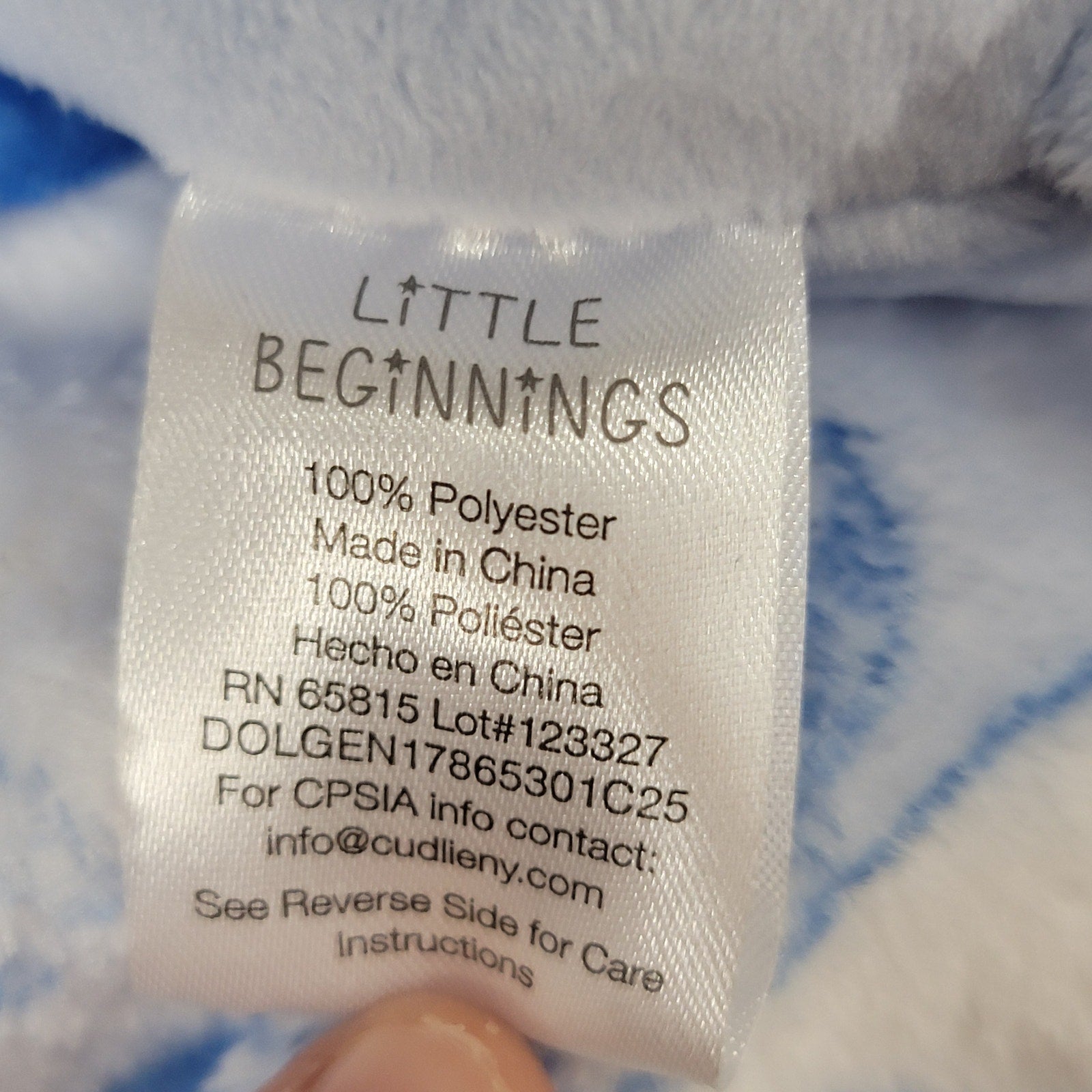 Little Beginnings Blue Elephant Plush & Blue Animal Lovey - NWT