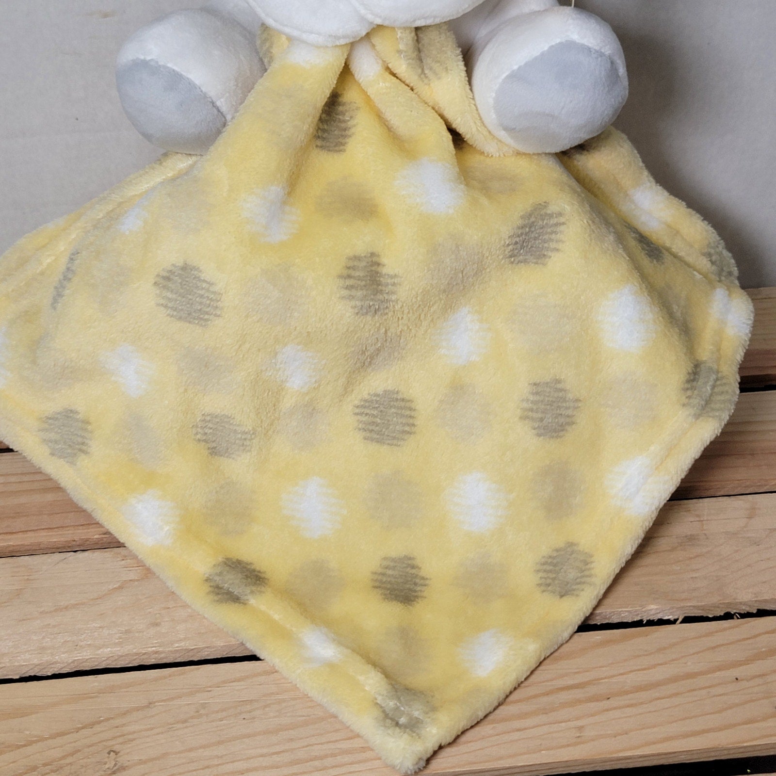 Little Beginnings White Puppy Plush & Yellow Dot Lovey - NWT
