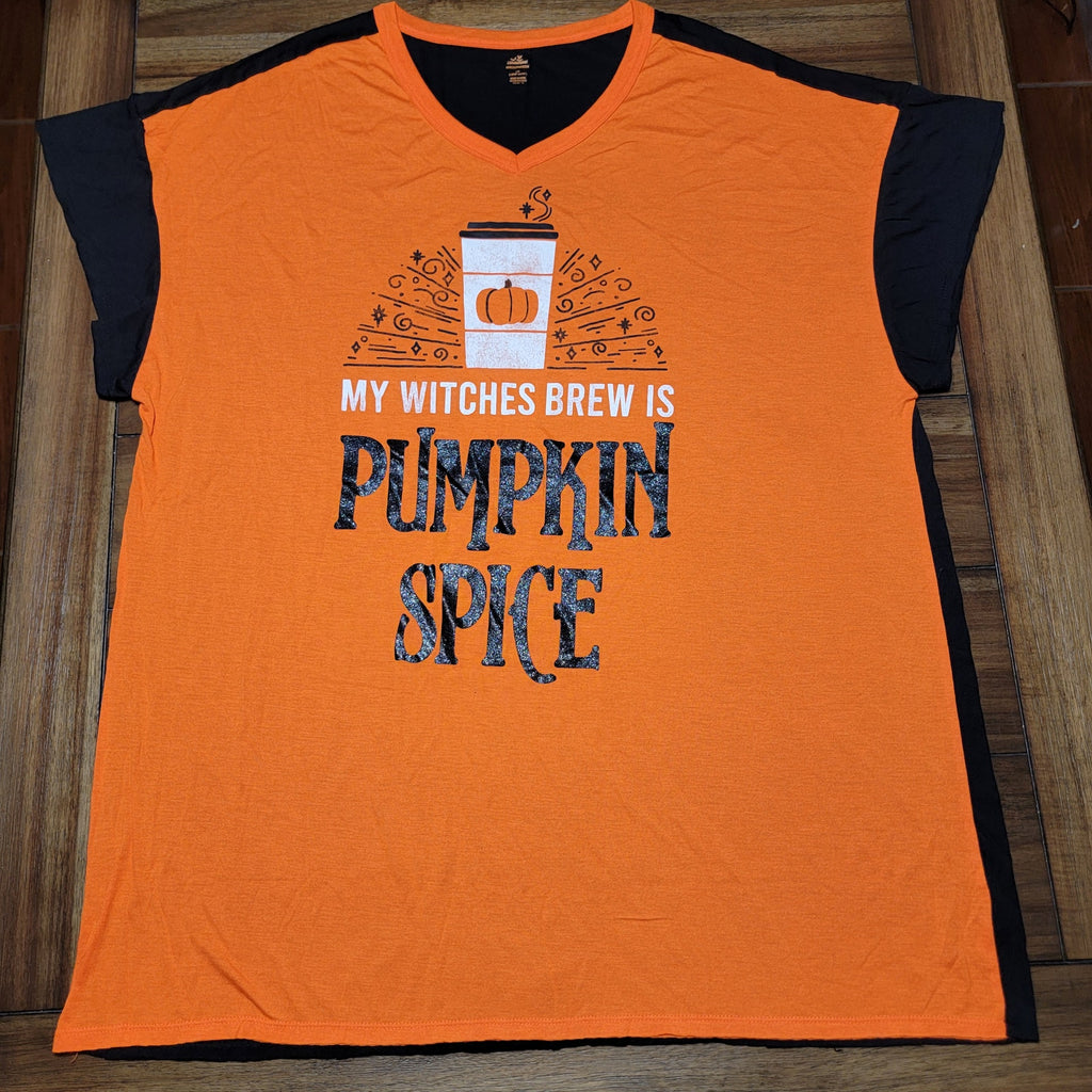 Celebrate Halloween Blouse "My Witches Brew Is Pumpkin Spice" - 2X (18w-20w)