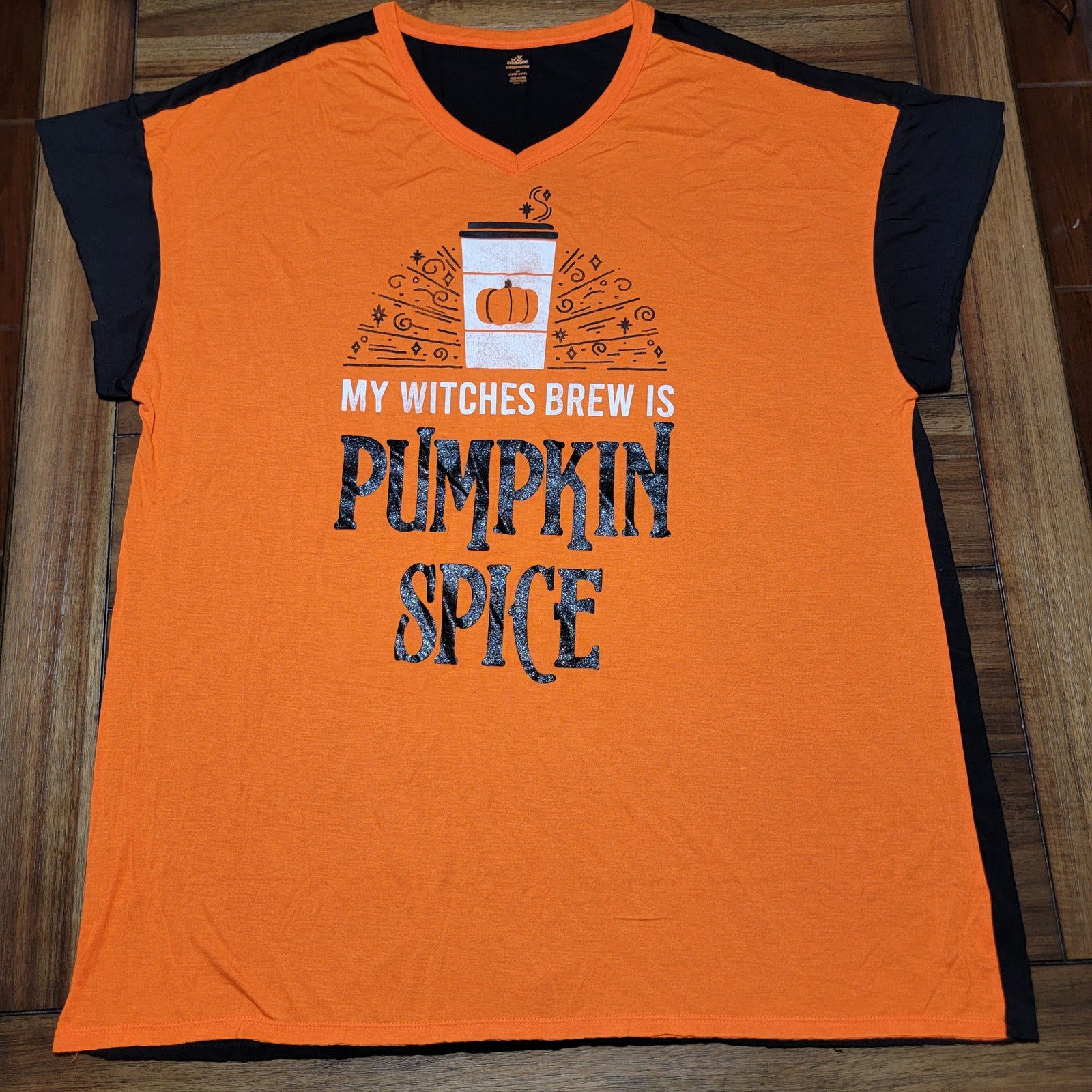 Celebrate Halloween Blouse "My Witches Brew Is Pumpkin Spice" - 2X (18w-20w)