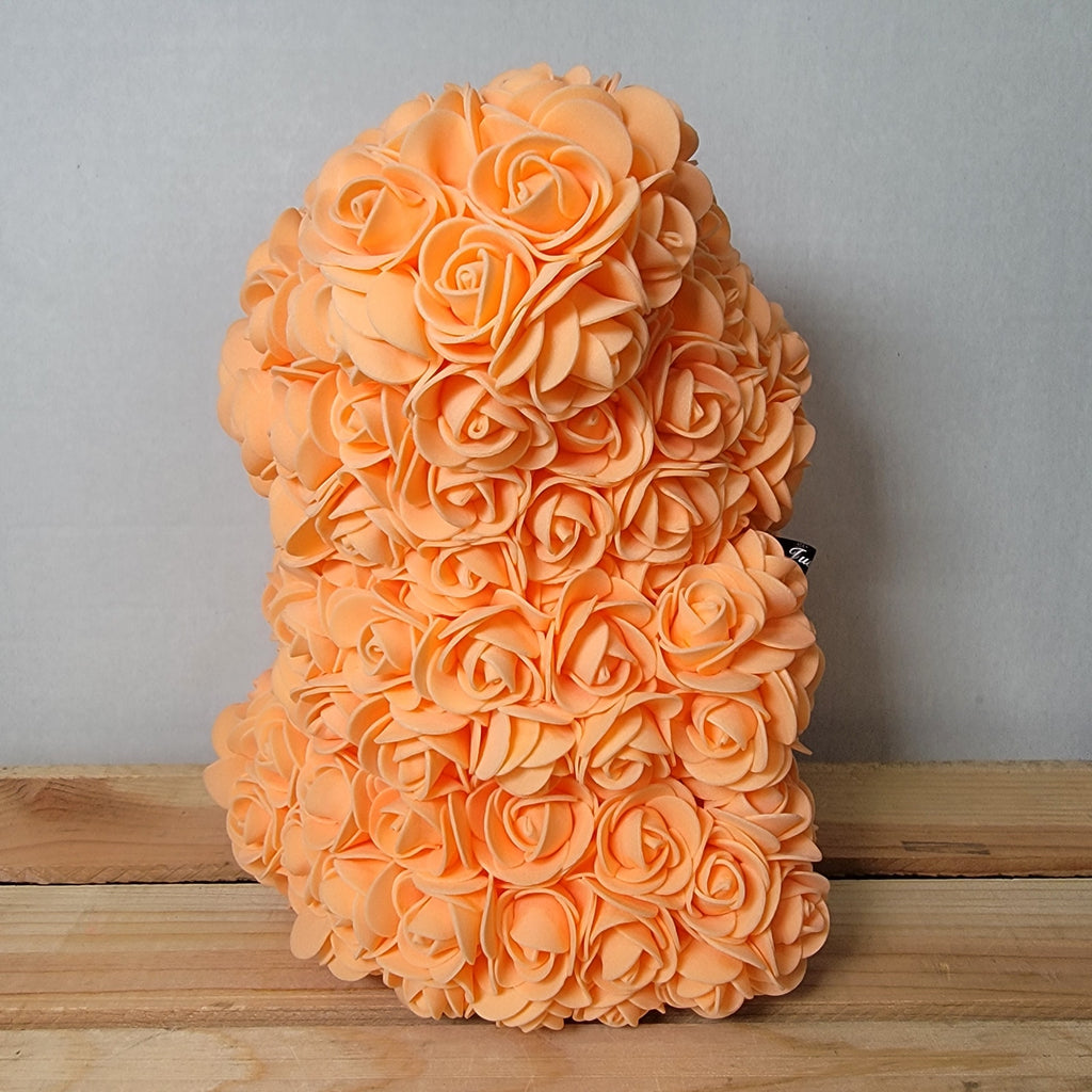 Orange Foam Rose Teddy Bear w/ "Just For You" Ribbon
