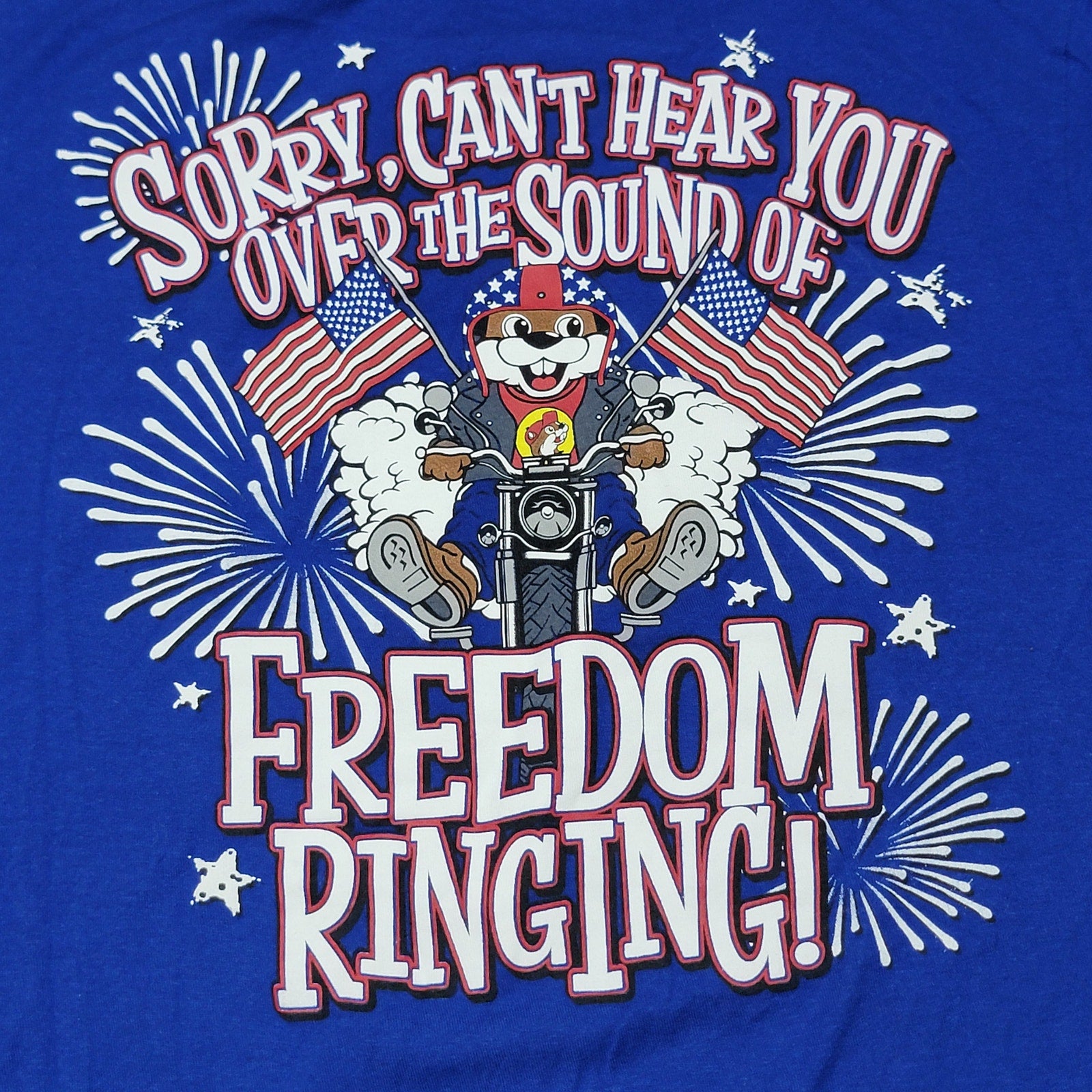 Buc-ee's Blue Unisex Tee "Freedom Ringing" - Size Small
