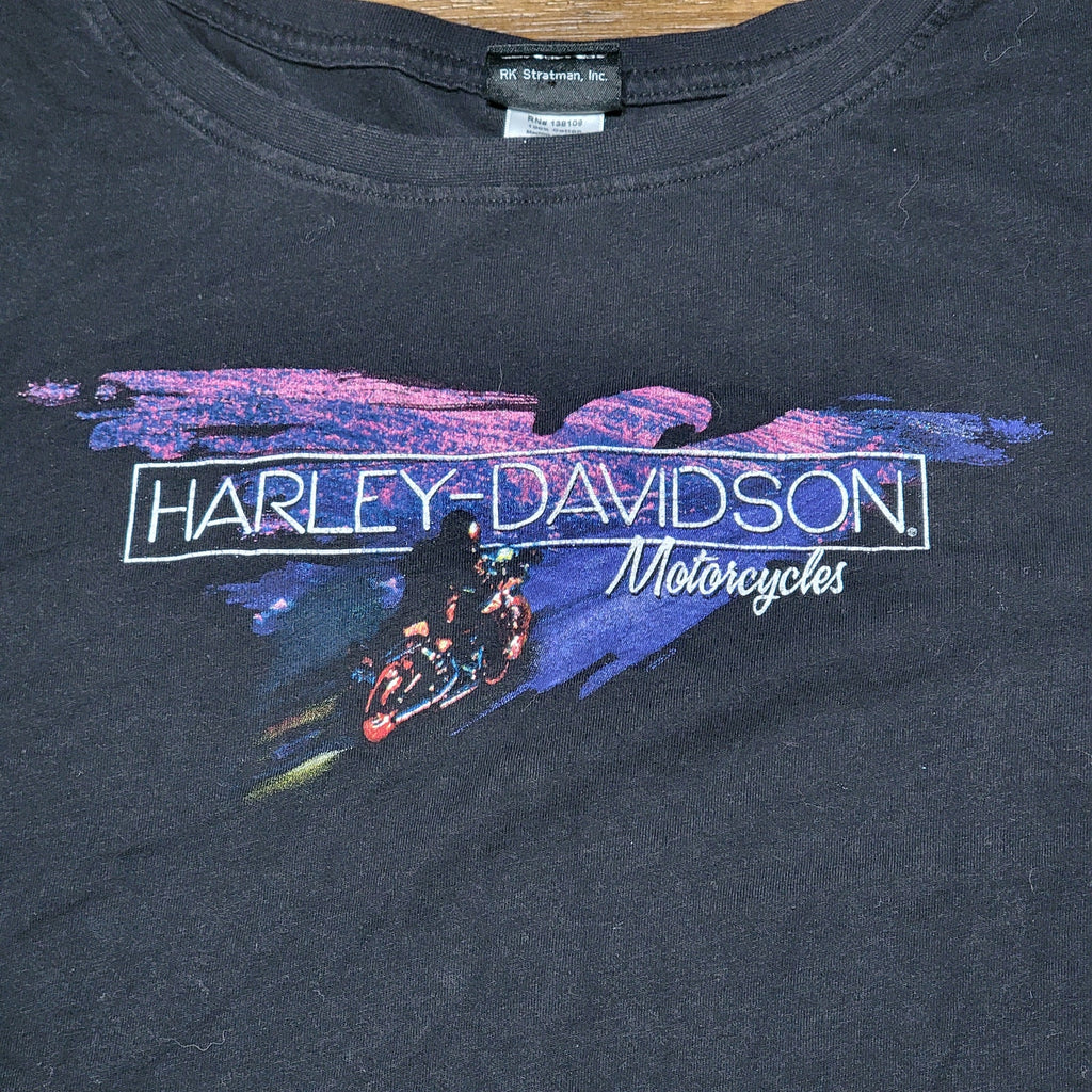 Harley-Davidson Black Tee "Raging Bull HD Durham, NC" - Size Junior XL