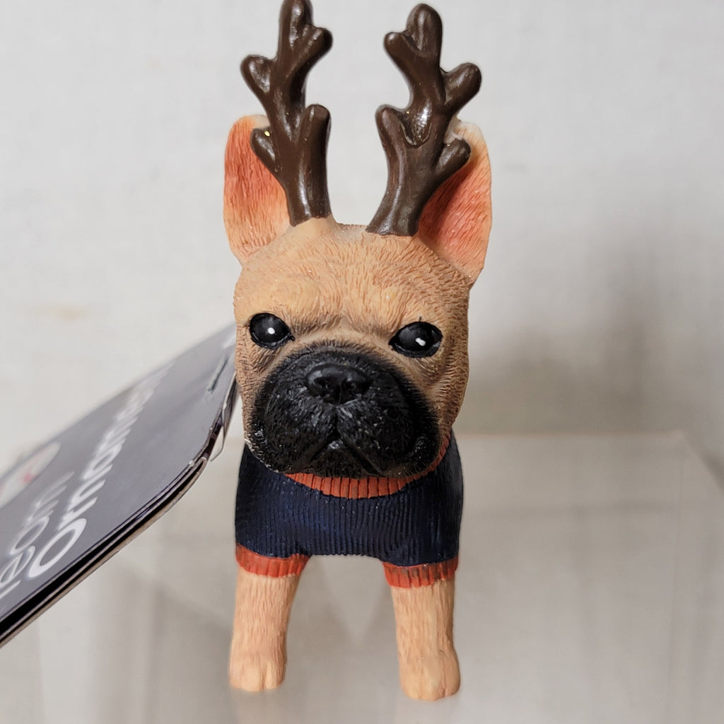 MLB Houston Astros Christmas Ornament Sweater Wearing French Bulldog - NWT