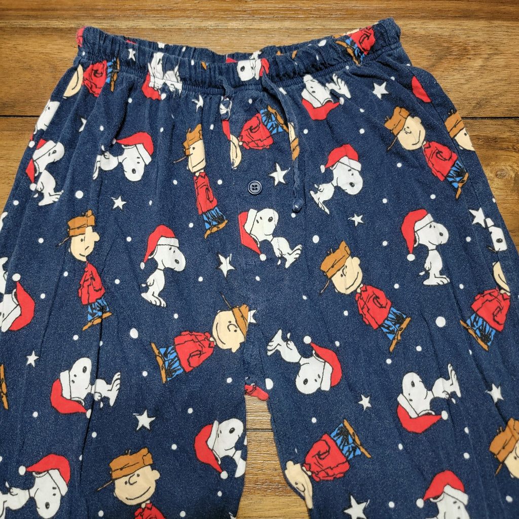 Peanuts Dark Blue Christmas Lounge PJ Pants Snoopy & Charlie Brown - Size Small