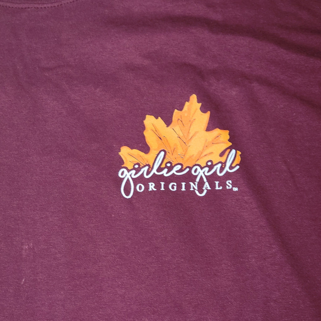 Girlie Girl Originals LS Burgundy Fall Tee "Harvest Pumpkin Spice" - Size Large