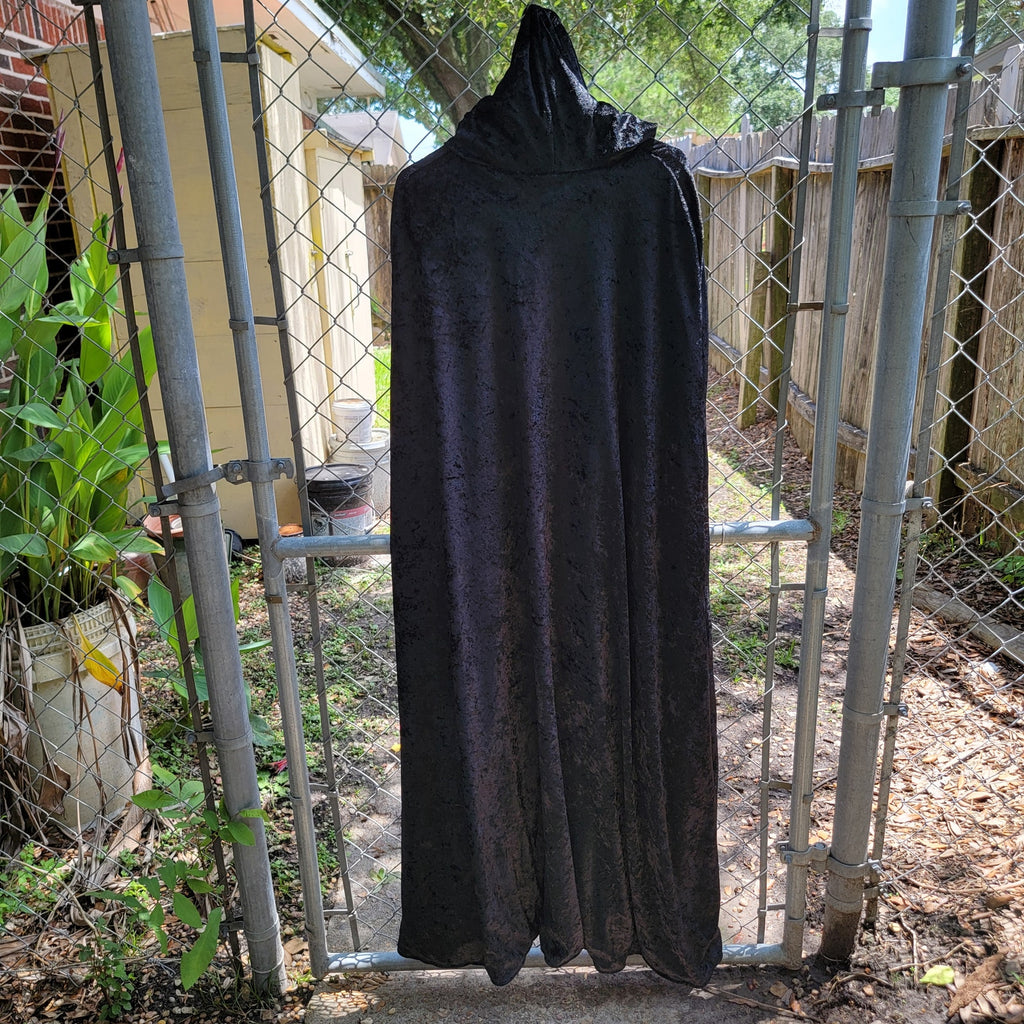 Unbranded Red / Black Reversable Velvet Hooded Long Cloak