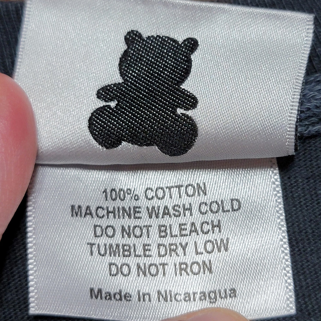 Teddy Fresh Black LS Unisex Tee Shakey Logo & Sleeves Logos - Size Large