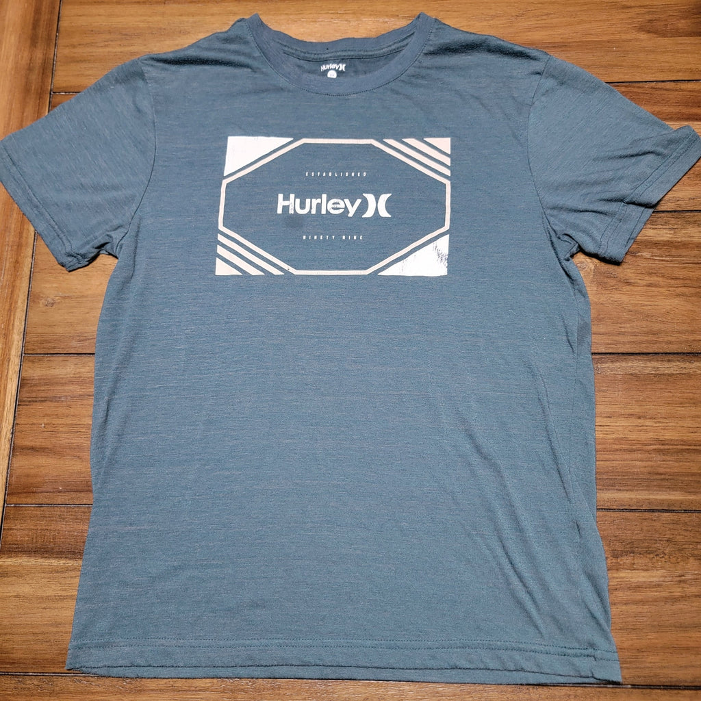 Hurley Dark Green Tee Square Logo - Size Small