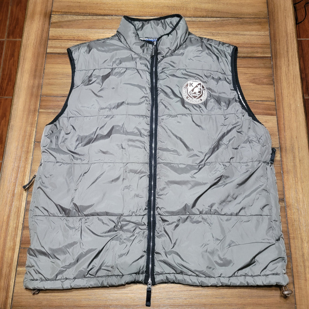 Kangol Dark Green Puffer Vest w/ 2-Way Zipper - Size Large