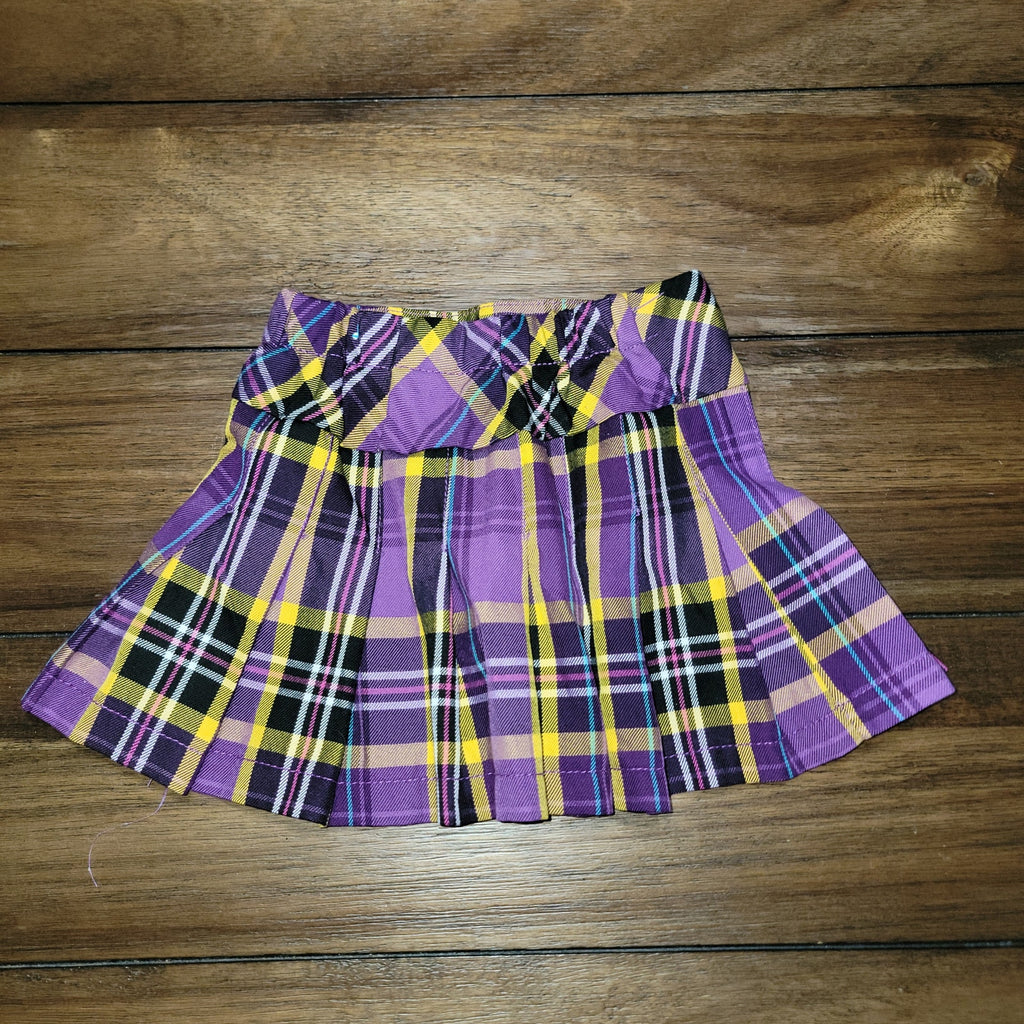 Place Toddler Purple & Yellow Pleated Plaid Mini Skirt / Skort - Size 4T