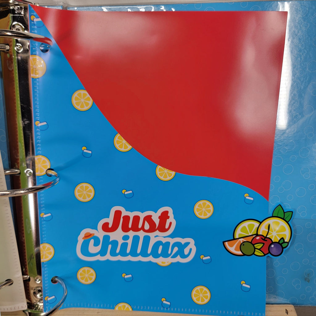 BT21 10" Blue Binder "Have a Sip Of Summer" w/ BT21 Dividers