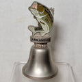Silver-Toned Metal Arkansas State Souvenir Bell w/ Bass Fish Topper