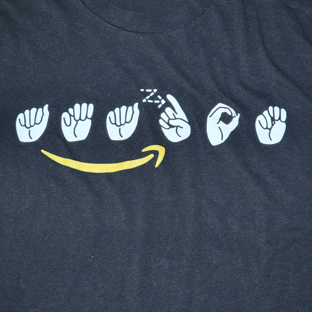 Amazon Black Unisex Tee Sign Language - Size Large
