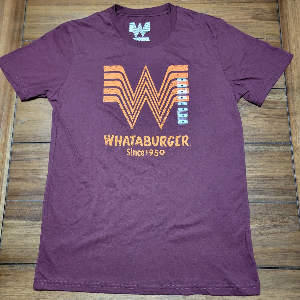Whataburger Burgundy Unisex Tee "Since 1950" - Size Medium NWT