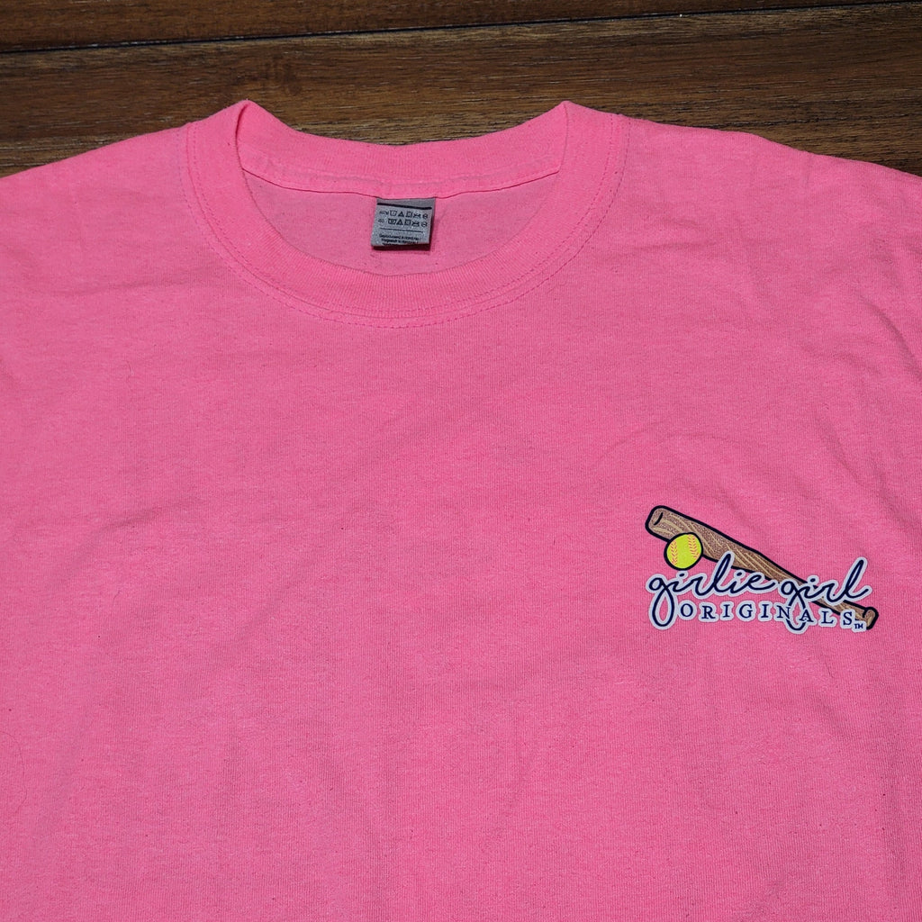 Girlie Girl Originals Bright Pink Tee "Take Me Out To The Ballgame" - Size 2XL