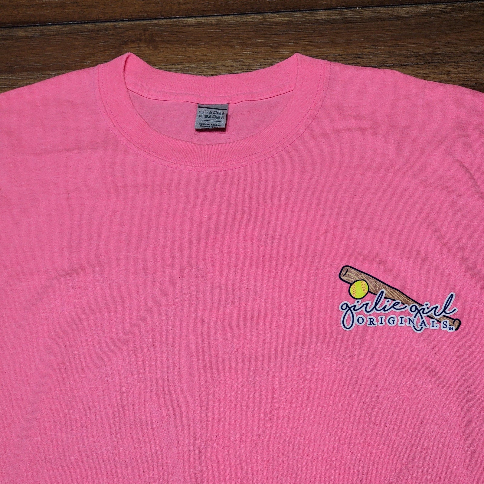 Girlie Girl Originals Bright Pink Tee "Take Me Out To The Ballgame" - Size 2XL
