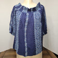 Altar'd State 3 Quarter Sleeve Dark Blue Embroidered Blouse - Size Small NWT