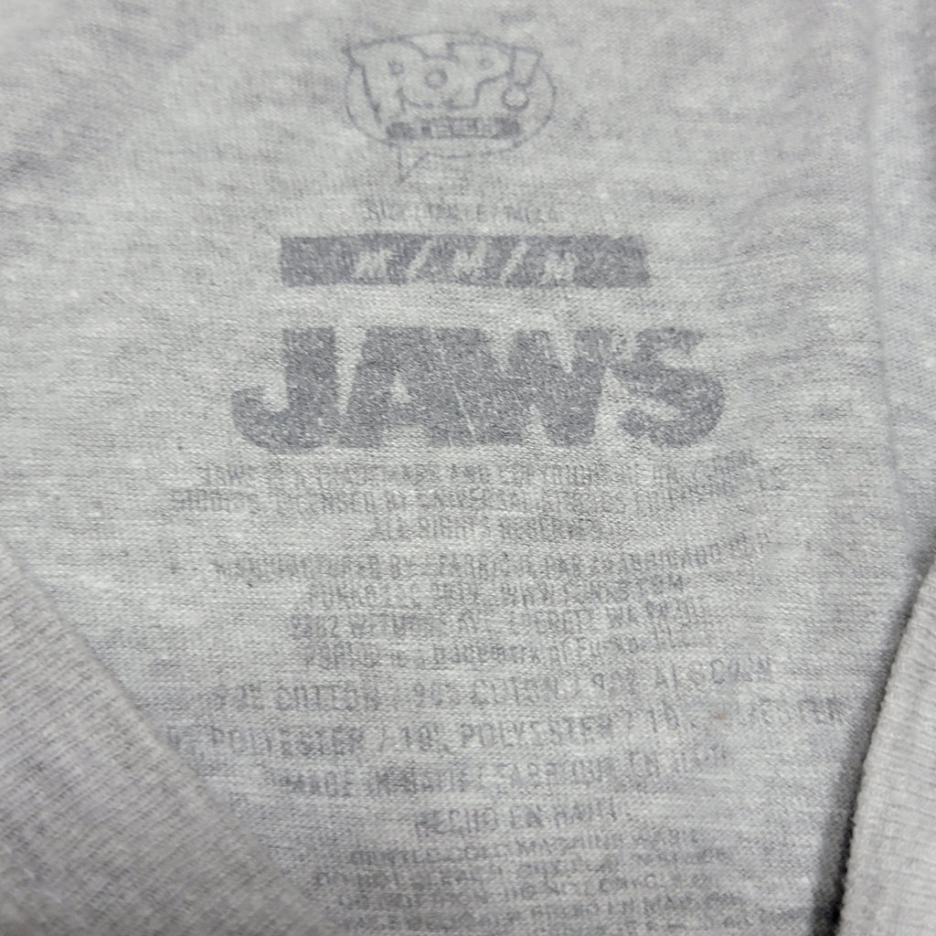 Pop! Tees Jaws Grey Unisex Tee Iconic Cover - Size Medium