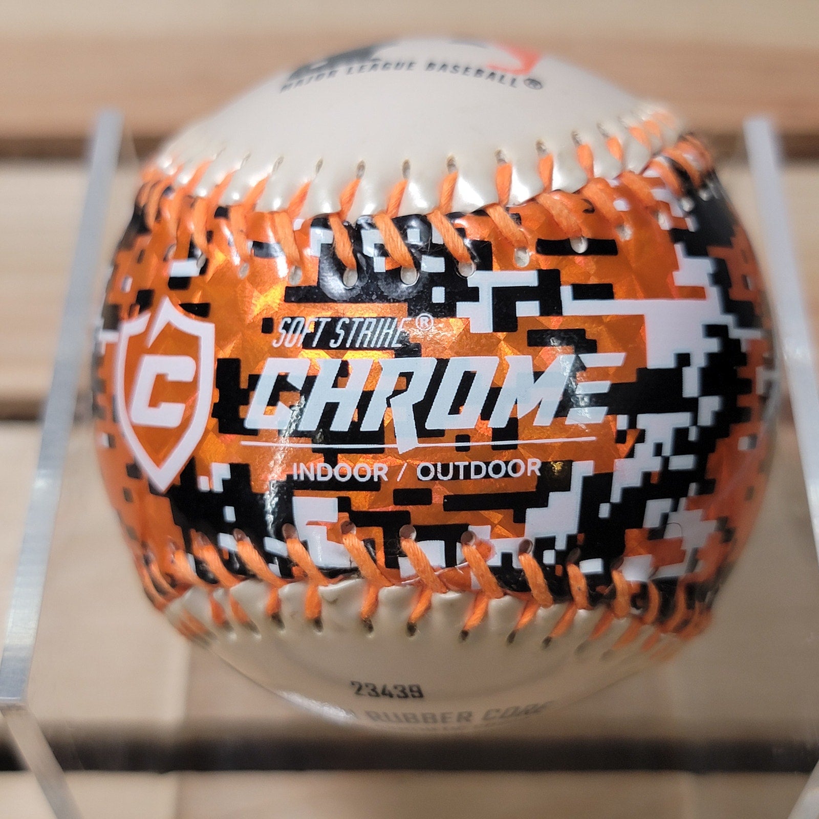 Franklin Soft Strike Orange & Black Camo Chrome Indoor / Outdoor Baseball