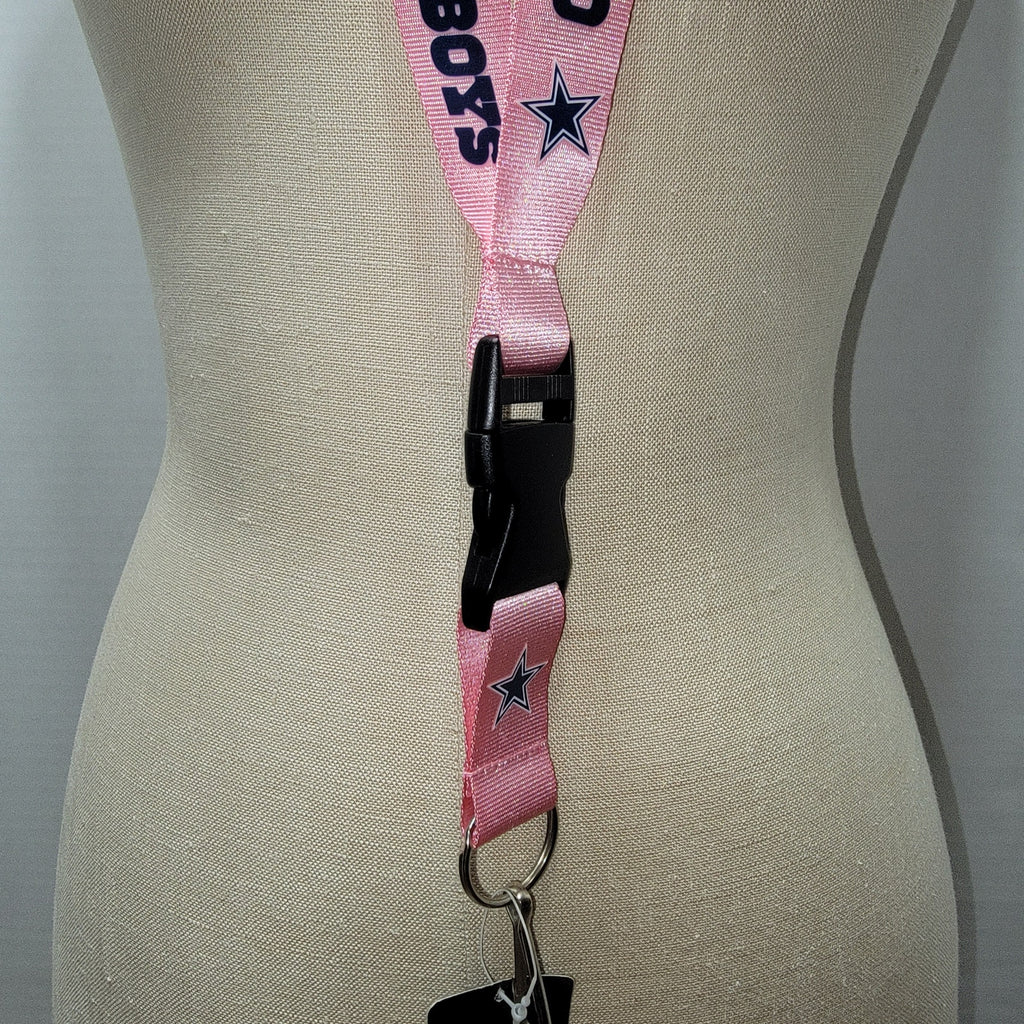 NFL Pink Dallas Cowboys Lanyard w/ Removable Clip - NWT
