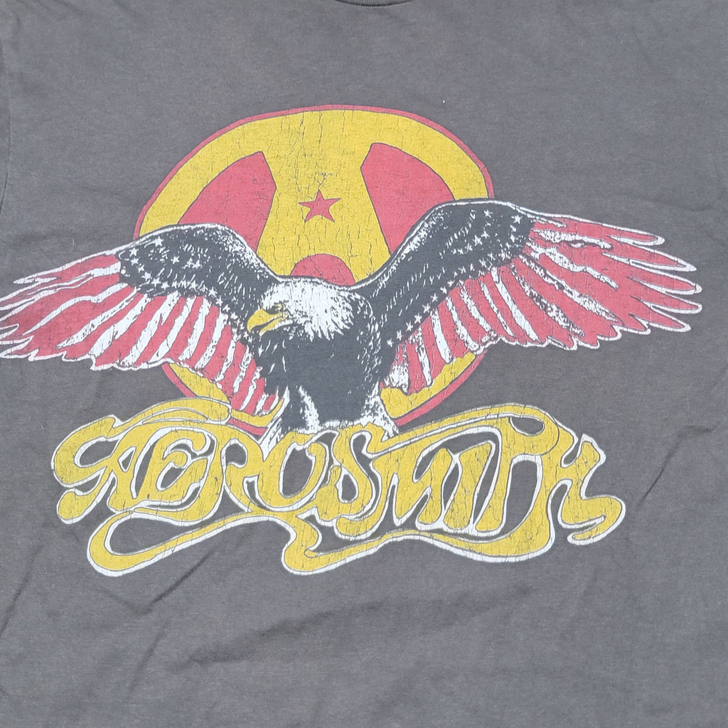 Aerosmith Grey Unisex Tee Eagle Logo - Size Medium