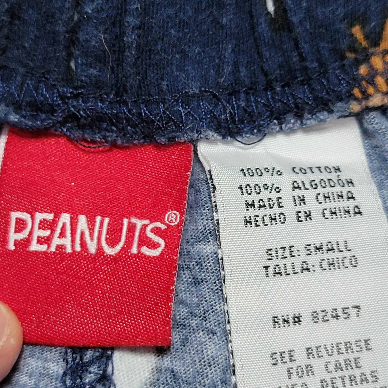 Peanuts Dark Blue Christmas Lounge PJ Pants Snoopy & Charlie Brown - Size Small