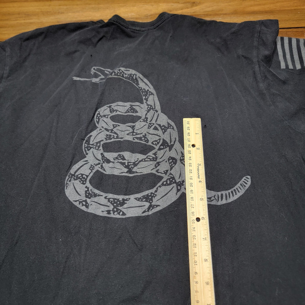 Grunt Style Black Unisex Tee Don't Tread On Me Snake - Size Large