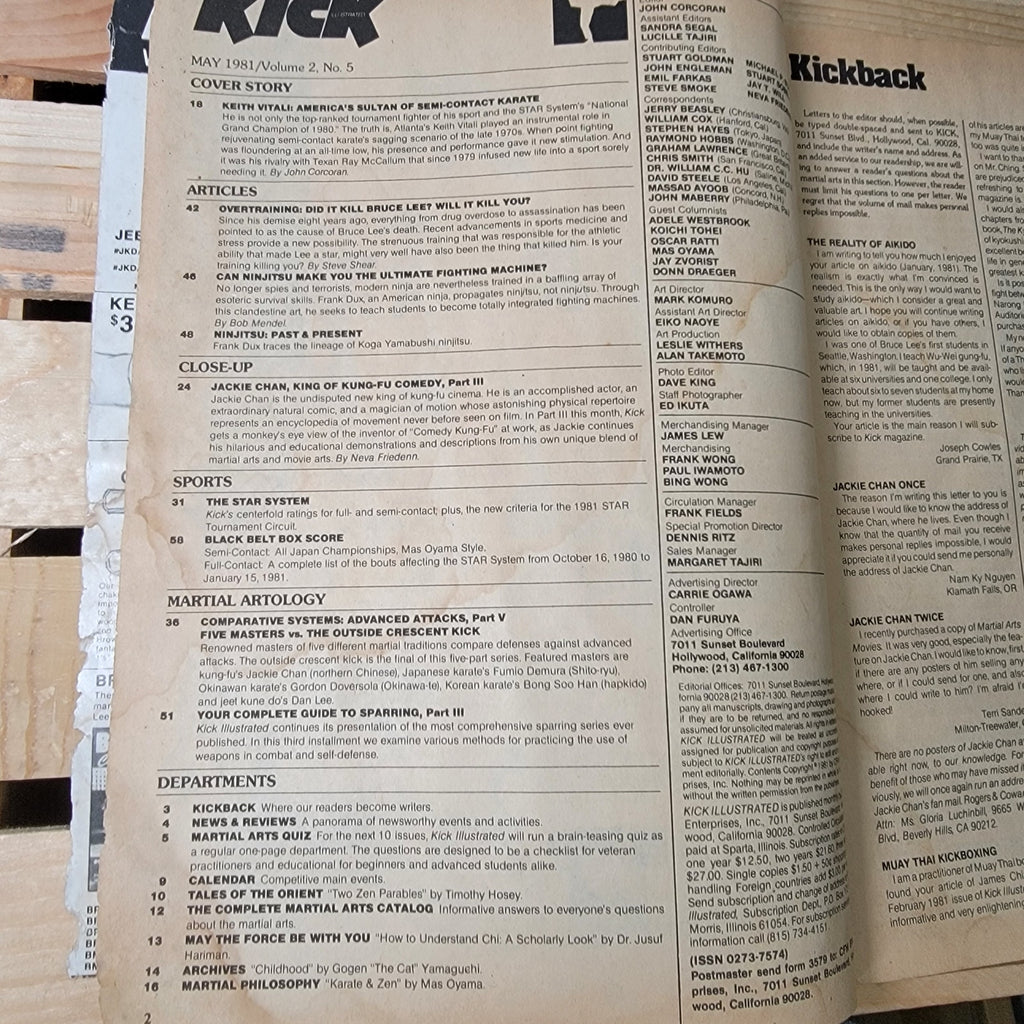 VINTAGE Kick Illustrated: Keith Vitali - May 1981