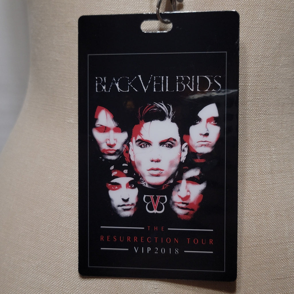 Black Veil Brides Laminated Pass 2018 Resurrection Tour w/ Lanyard
