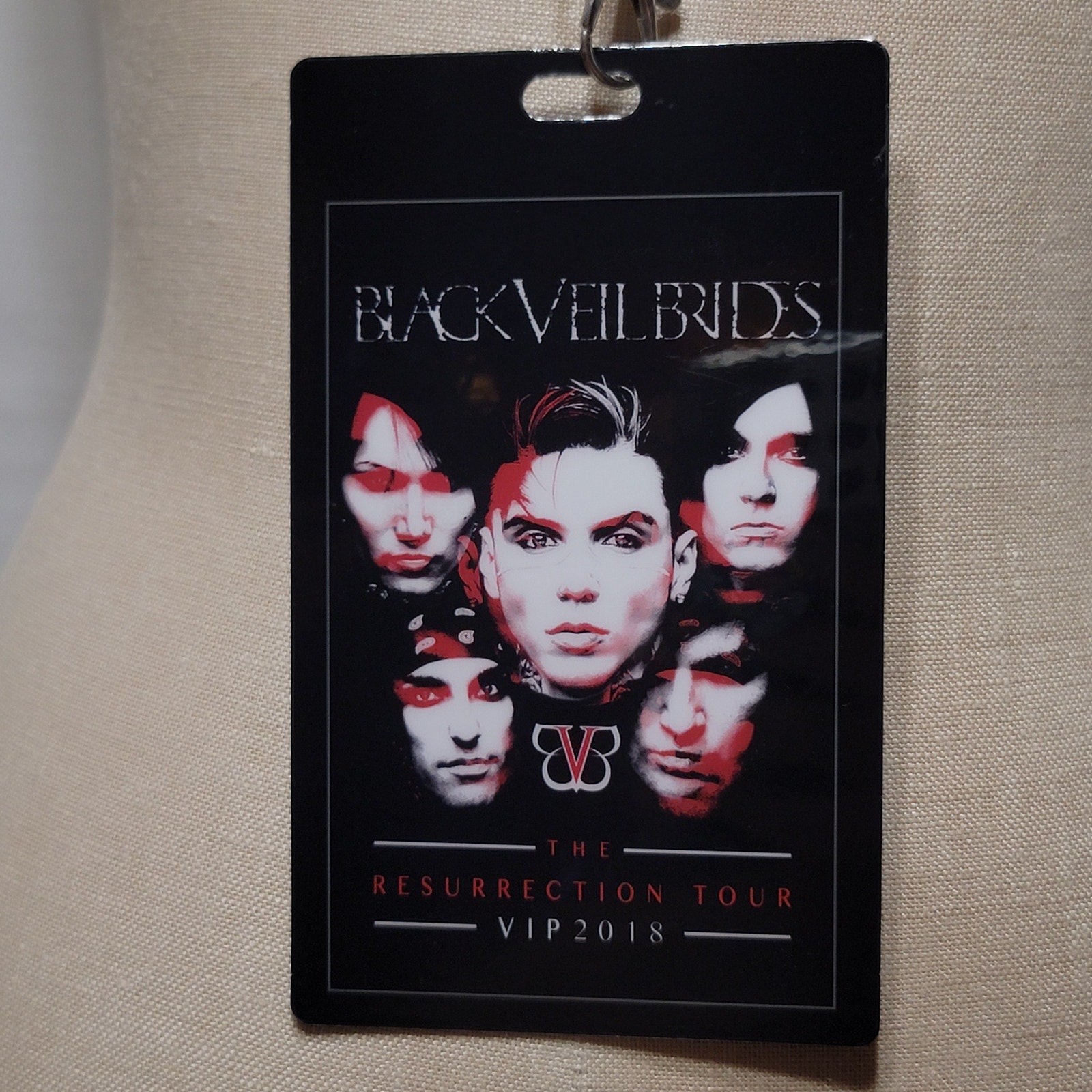 Black Veil Brides Laminated Pass 2018 Resurrection Tour w/ Lanyard