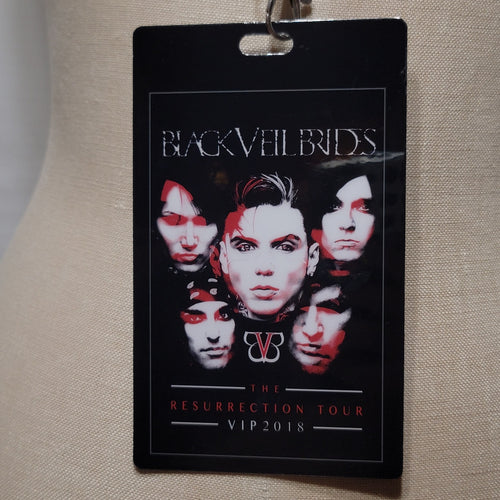 Black Veil Brides Laminated Pass 2018 Resurrection Tour w/ Lanyard